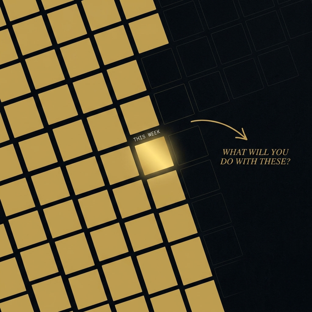 Close-up of a Memento Mori grid with 'This Week' highlighted — what will you do with the rest?