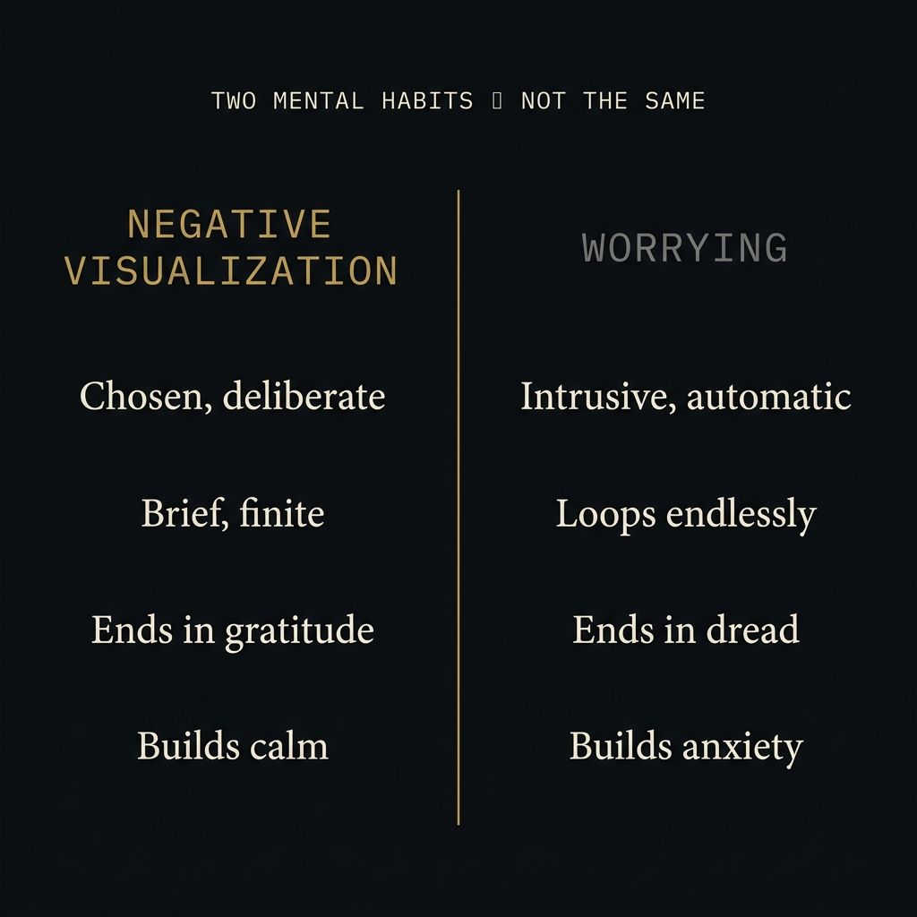 Negative visualization vs worrying &mdash; two mental habits, not the same