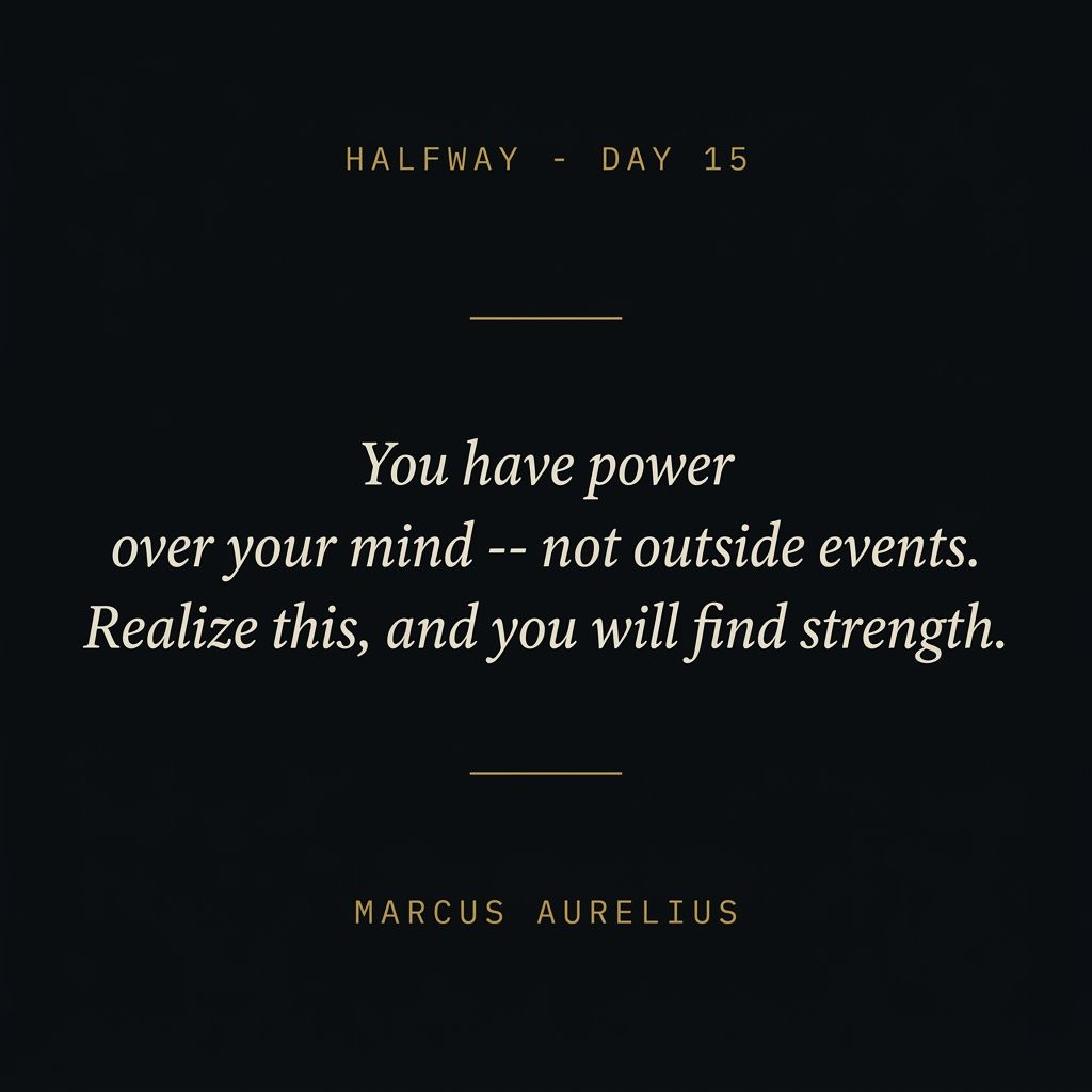 Halfway — Day 15 midpoint