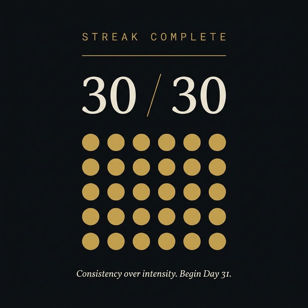 Streak complete — 30 of 30