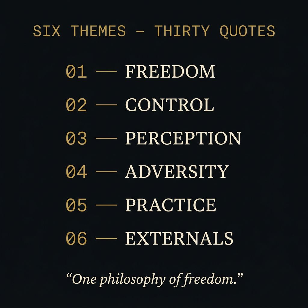 Six themes &mdash; thirty Epictetus quotes