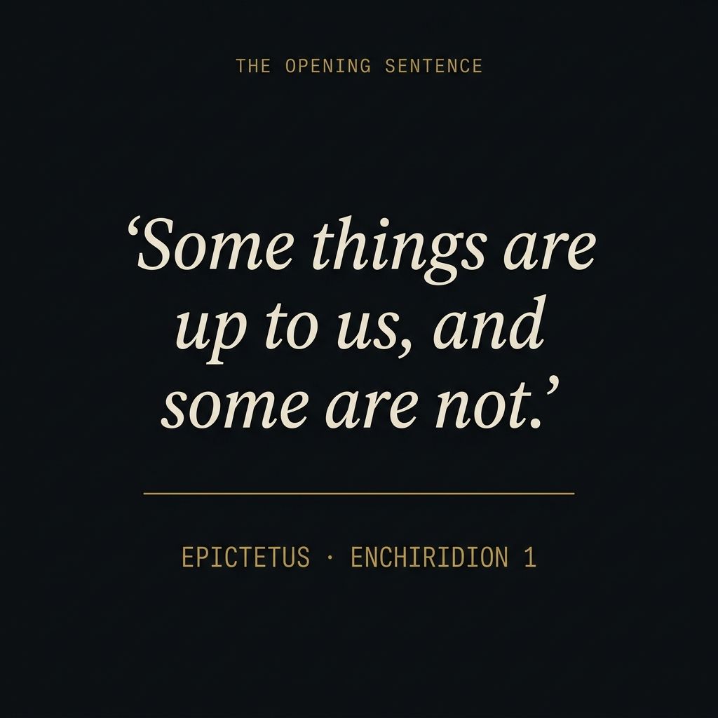 &lsquo;Some things are up to us, and some are not.&rsquo; &mdash; Epictetus, Enchiridion 1