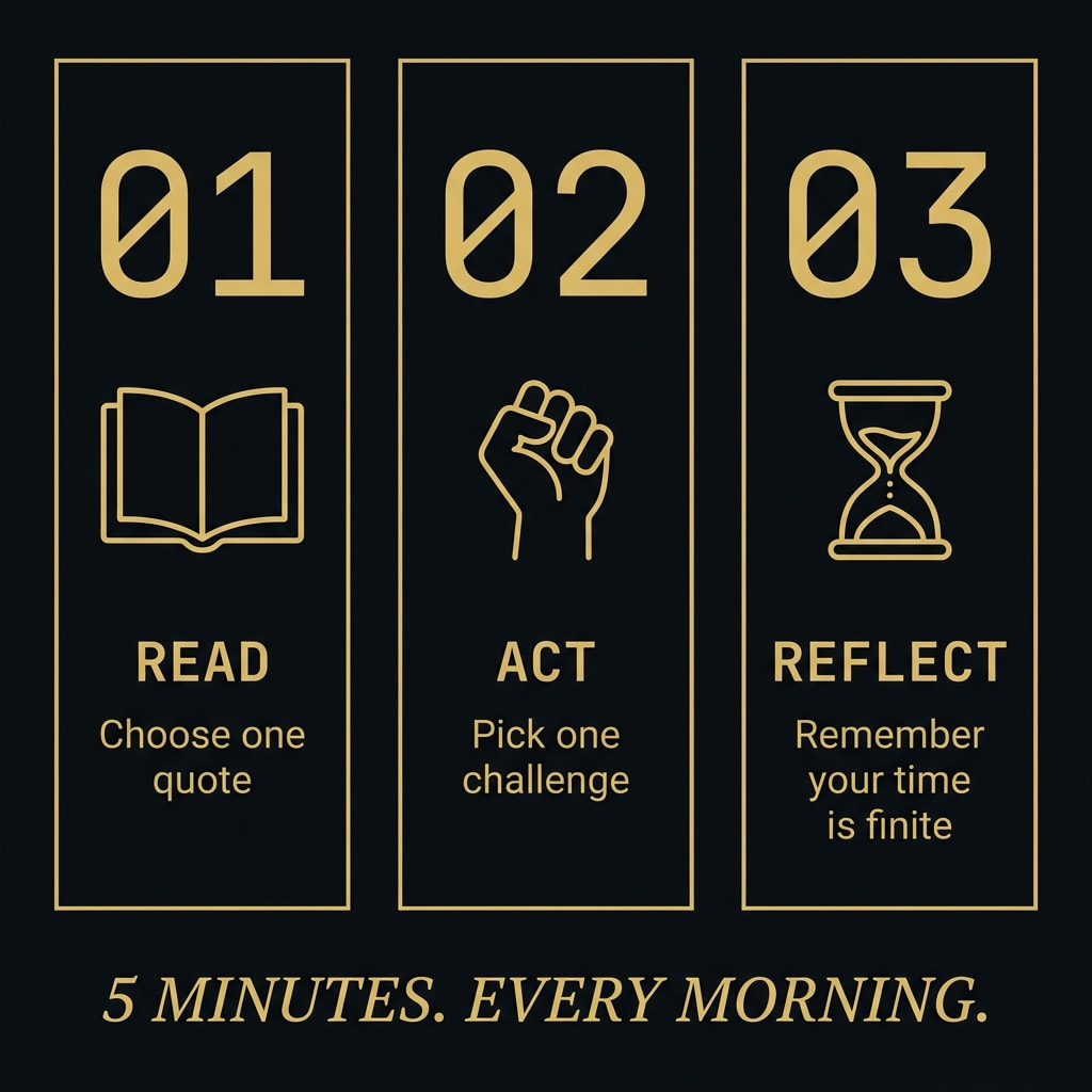 The 3-step Stoic morning routine — Read, Act, Reflect — 5 minutes every morning