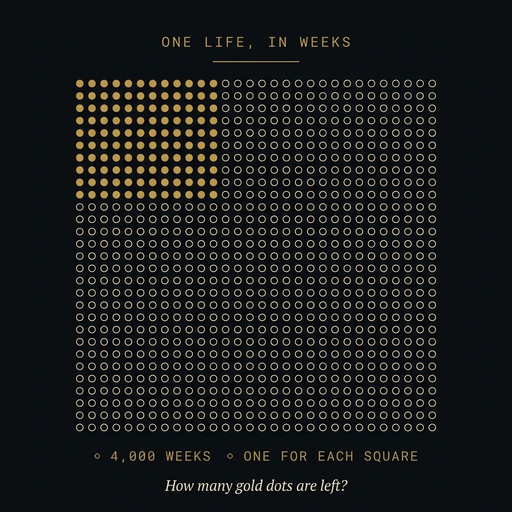 One life in weeks — visualization grid
