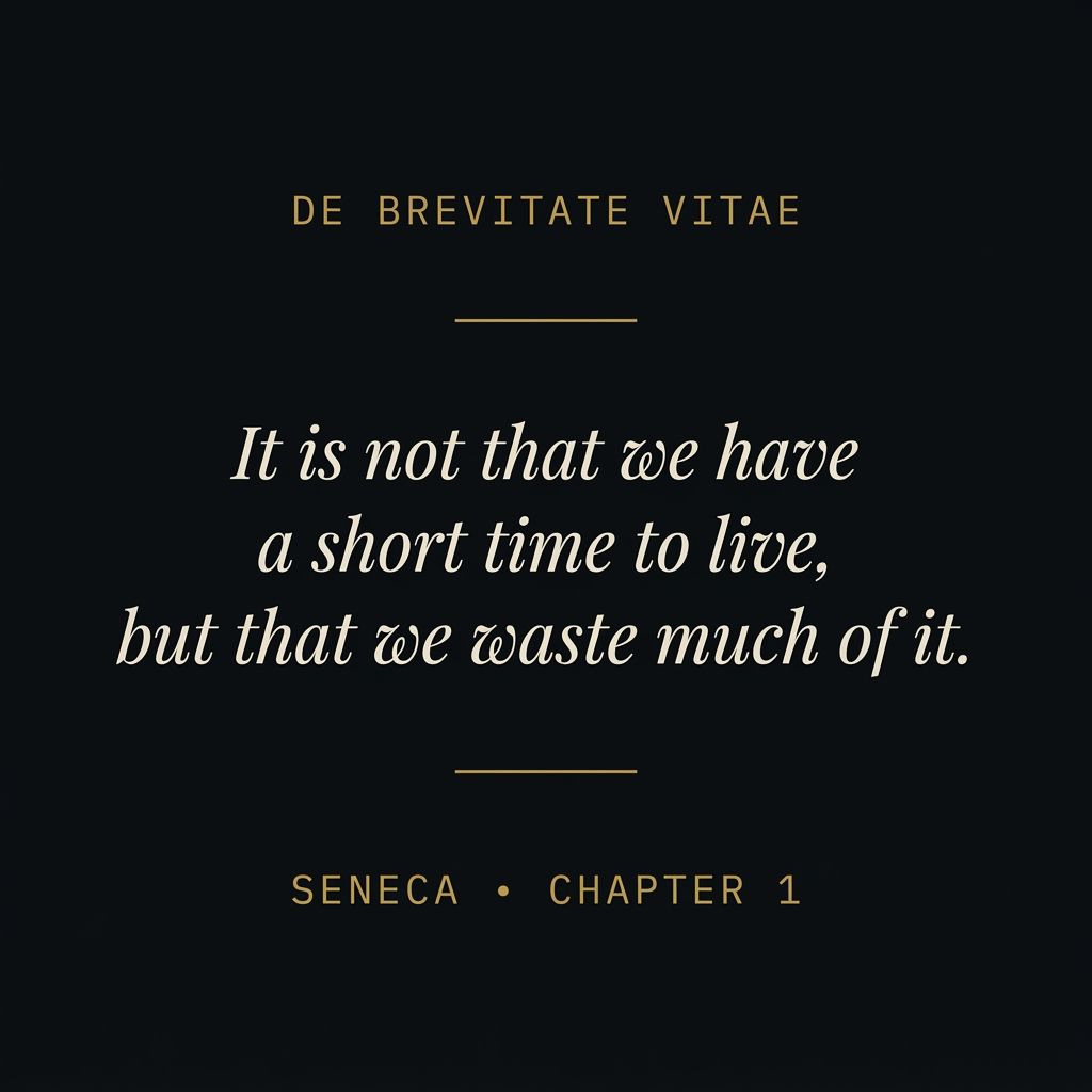 It is not that we have a short time to live — Seneca quote card