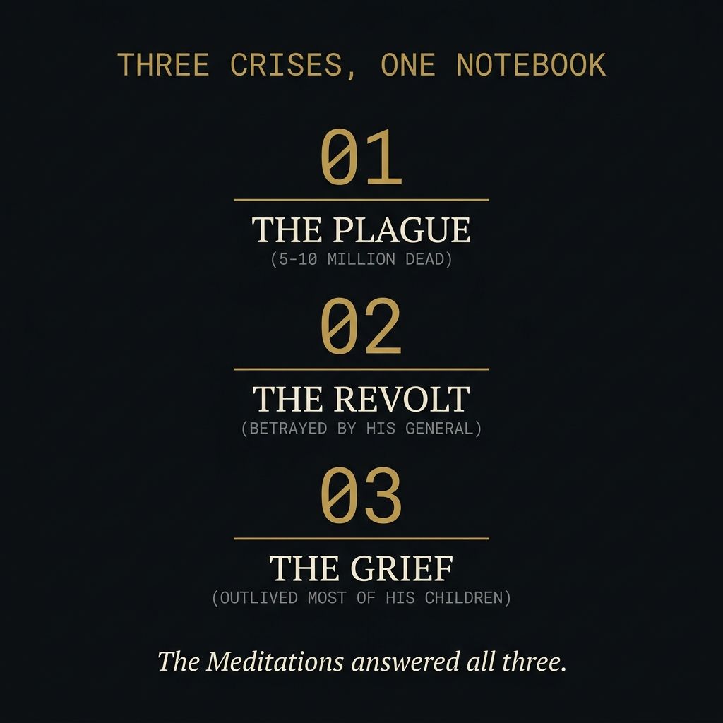 Three crises Marcus Aurelius faced: plague, revolt, grief