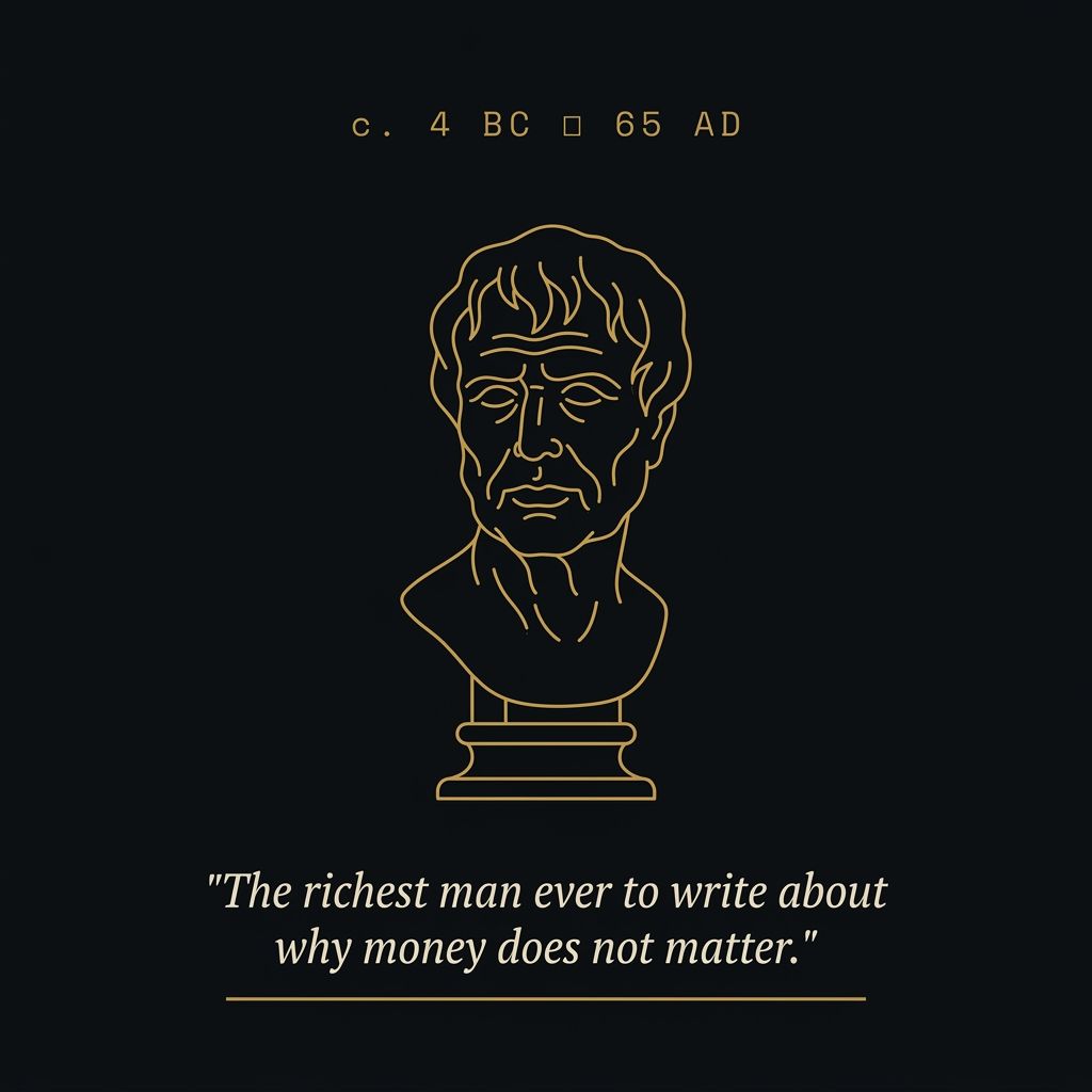 Seneca &mdash; line-art bust of the philosopher, c. 4 BC to 65 AD