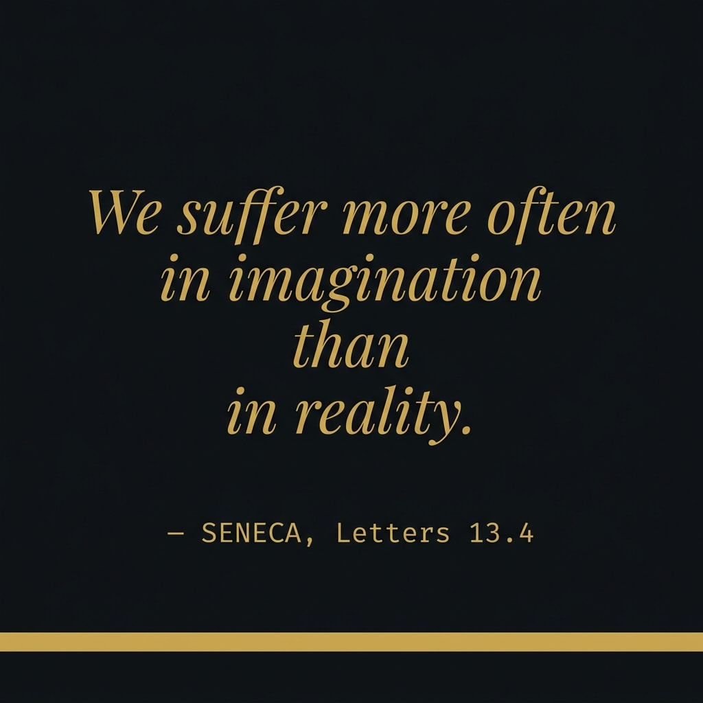 We suffer more often in imagination than in reality — Seneca