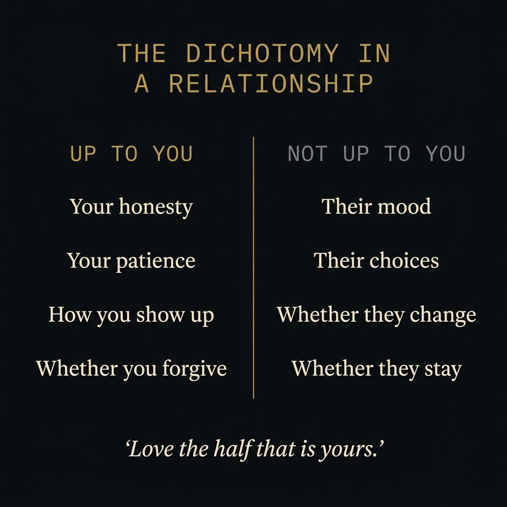 The dichotomy of control in a relationship: up to you vs. not up to you
