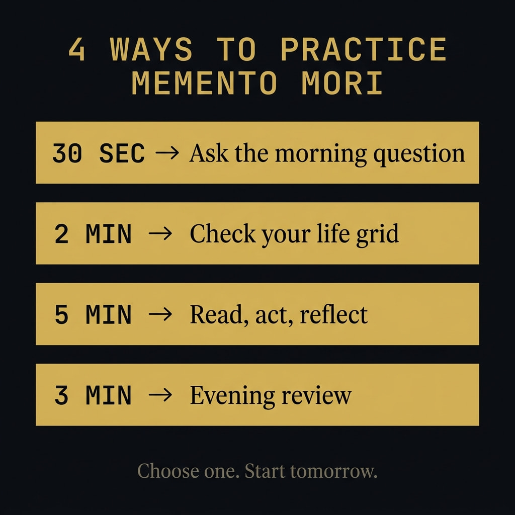 4 ways to practice memento mori — from 30 seconds to 5 minutes
