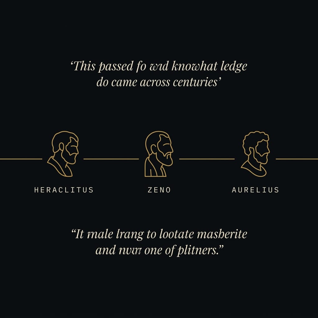 Illustration of applying logos in daily Stoic practice: pausing to let reason answer before reaction
