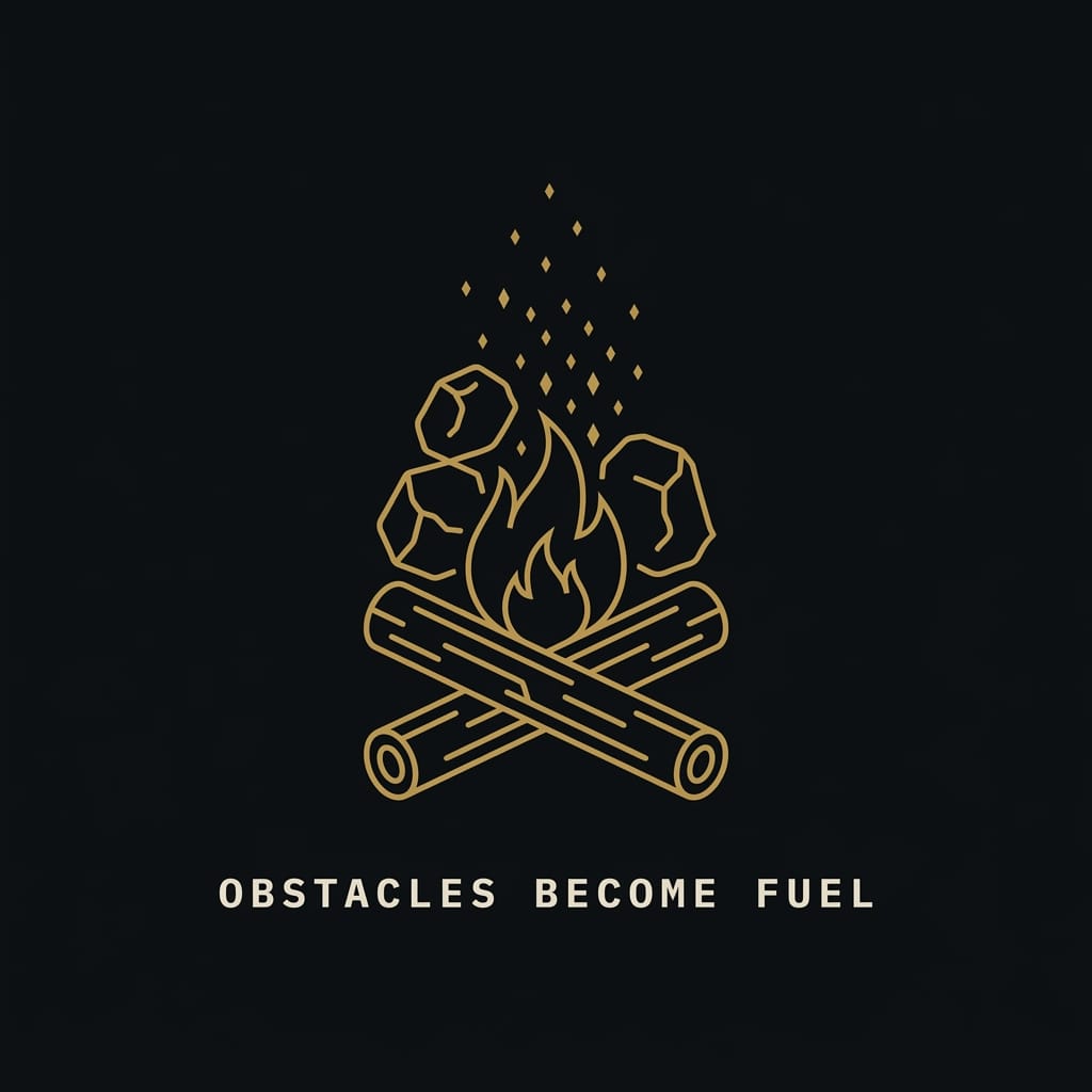 The three disciplines behind the obstacle is the way meaning &mdash; perception, action, will, gold line diagram