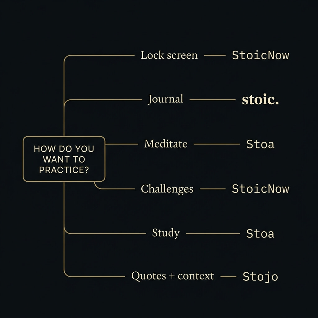 Decision flowchart — how do you want to practice Stoicism?