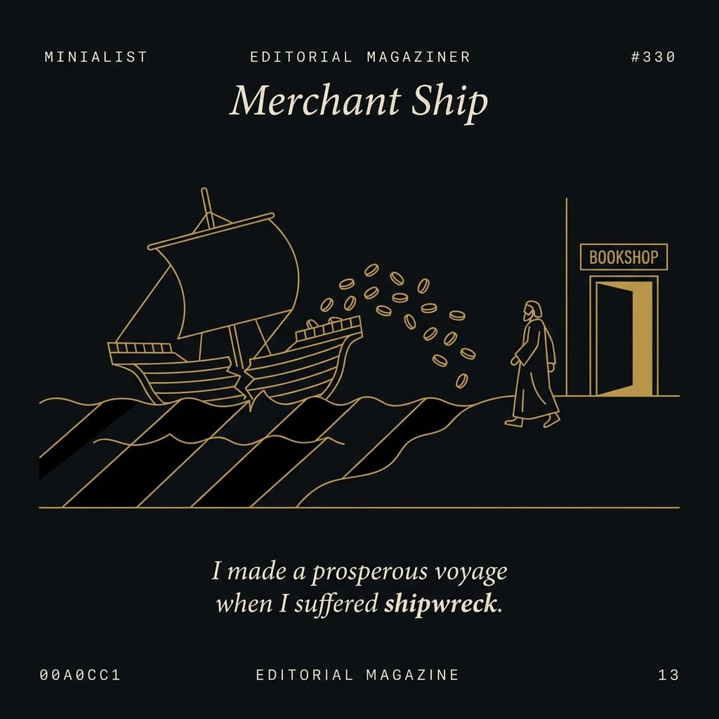 Four Stoic money practices listed in gold monospace numbers on a dark editorial background