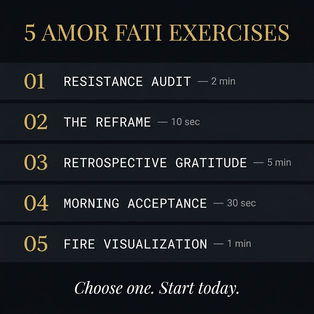 5 Amor Fati exercises — daily practices