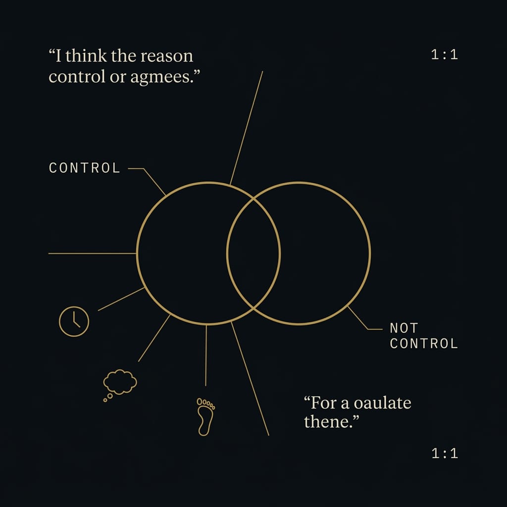 Numbered infographic of four Stoic practices for depression: morning framing, control filter, evening reflection, small discipline