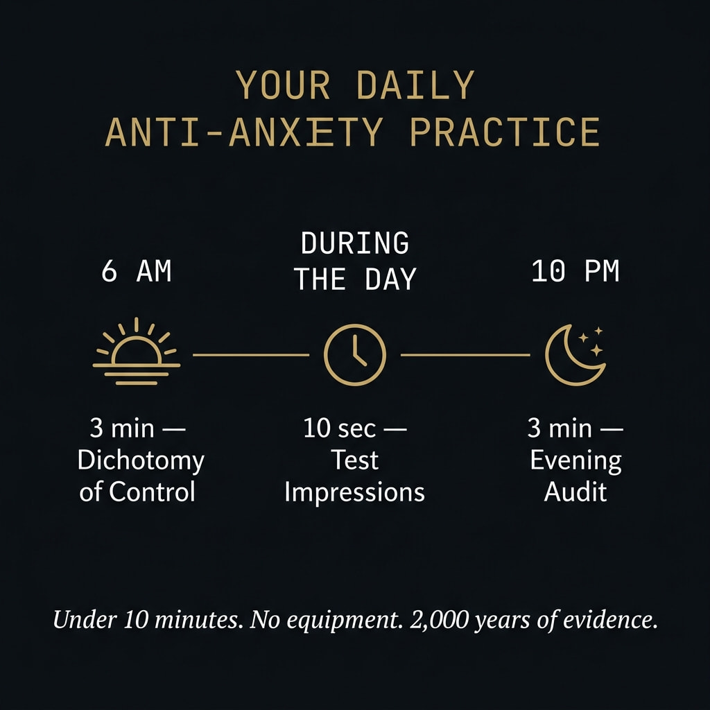 Daily anti-anxiety practice — morning, during day, evening