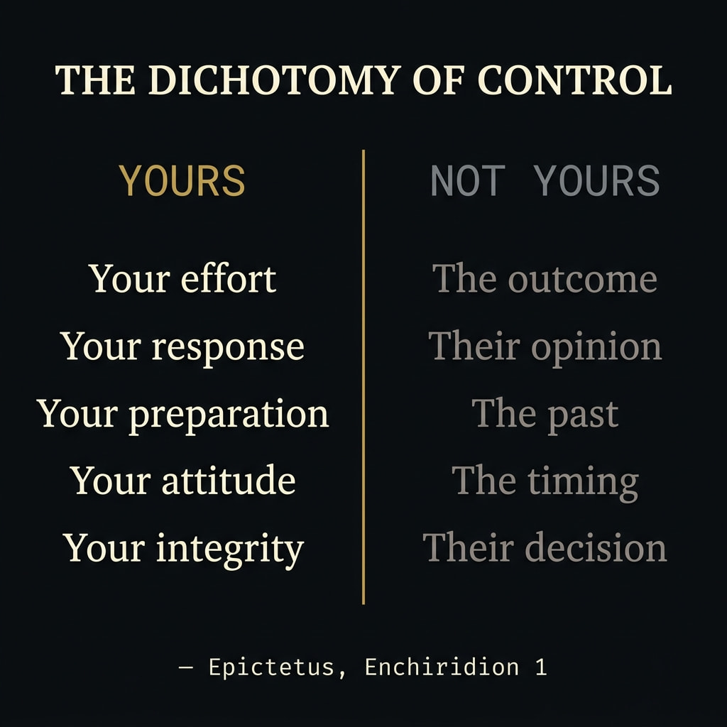 The Dichotomy of Control — yours vs. not yours