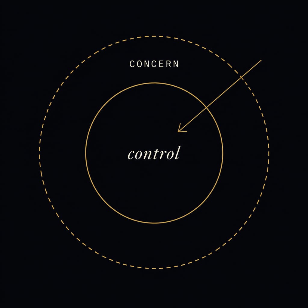 Side-by-side comparison of the circle of control and the dichotomy of control frameworks